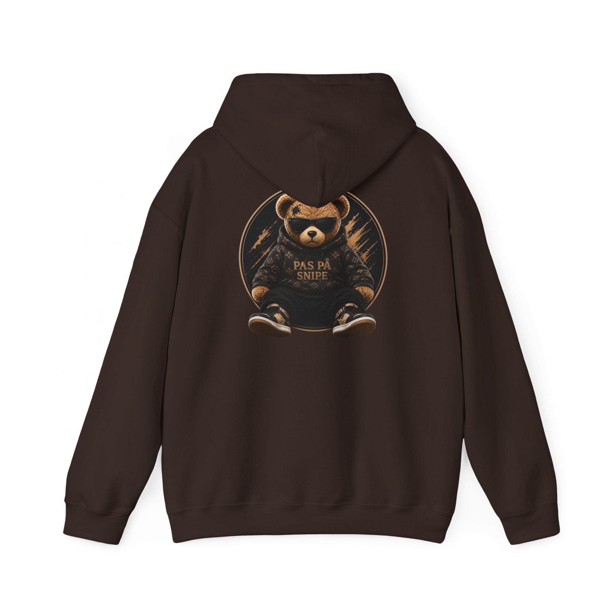Bear Graphic Hoodie — 'Pas de Swipe' Cute Round Bear Pullover
