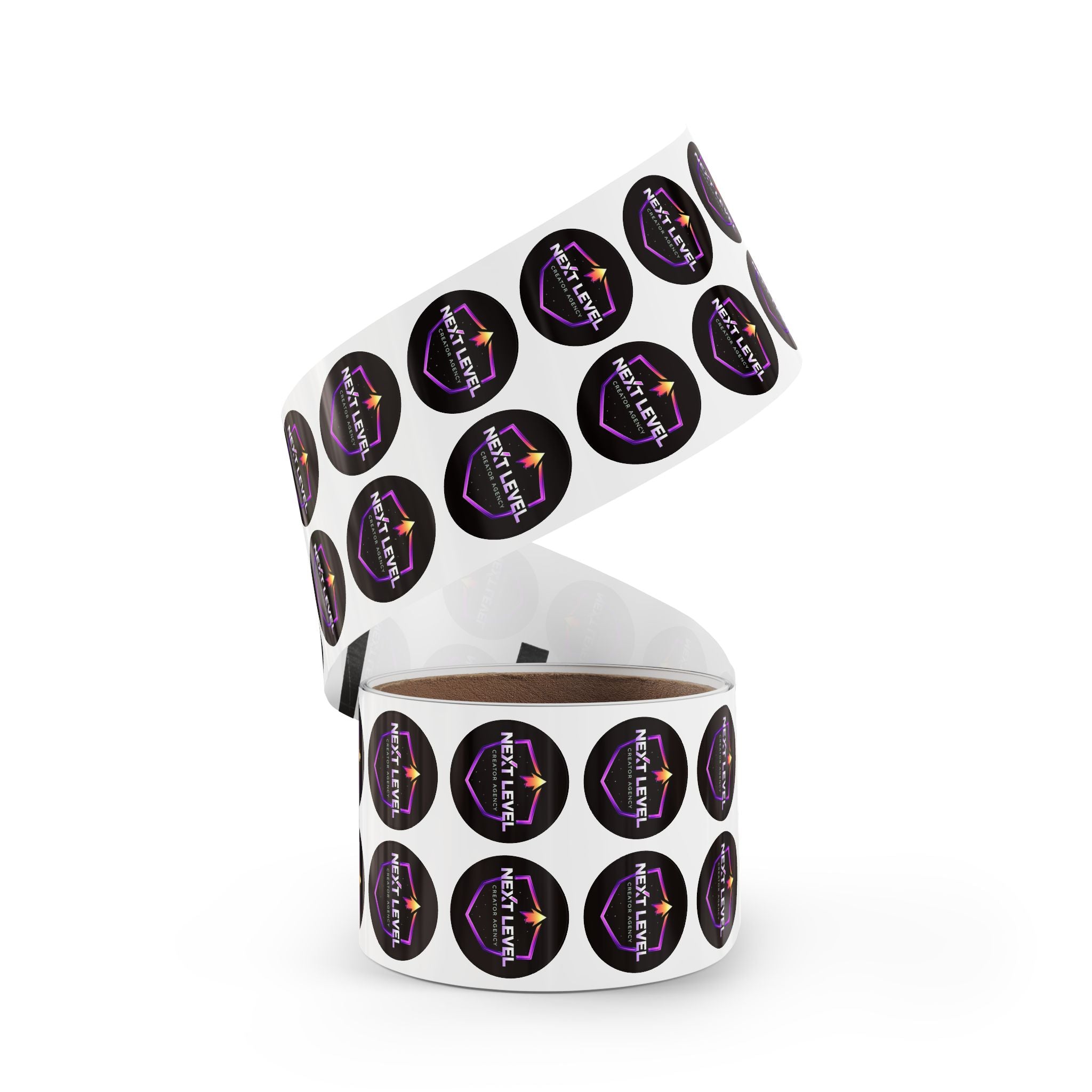 Next Level Round Sticker Labels – Branded Logo Sticker Rolls for Packaging & Promotions