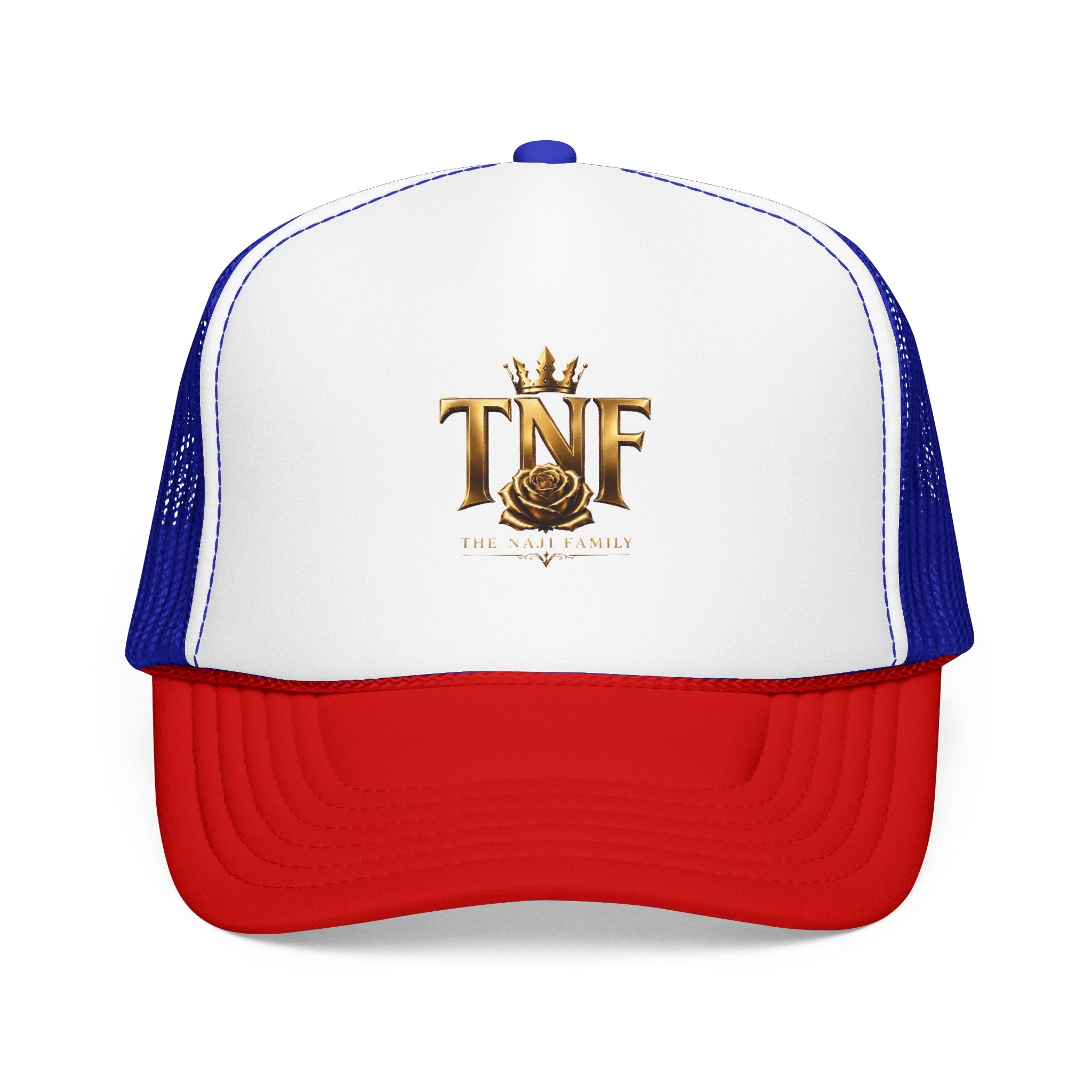 TNF Gold Rose Trucker Hat — The Dark Family Logo Foam Cap