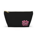 Personalized 'Emelie' Cosmetic Pouch — Pink Bow & Roses Accessory Bag