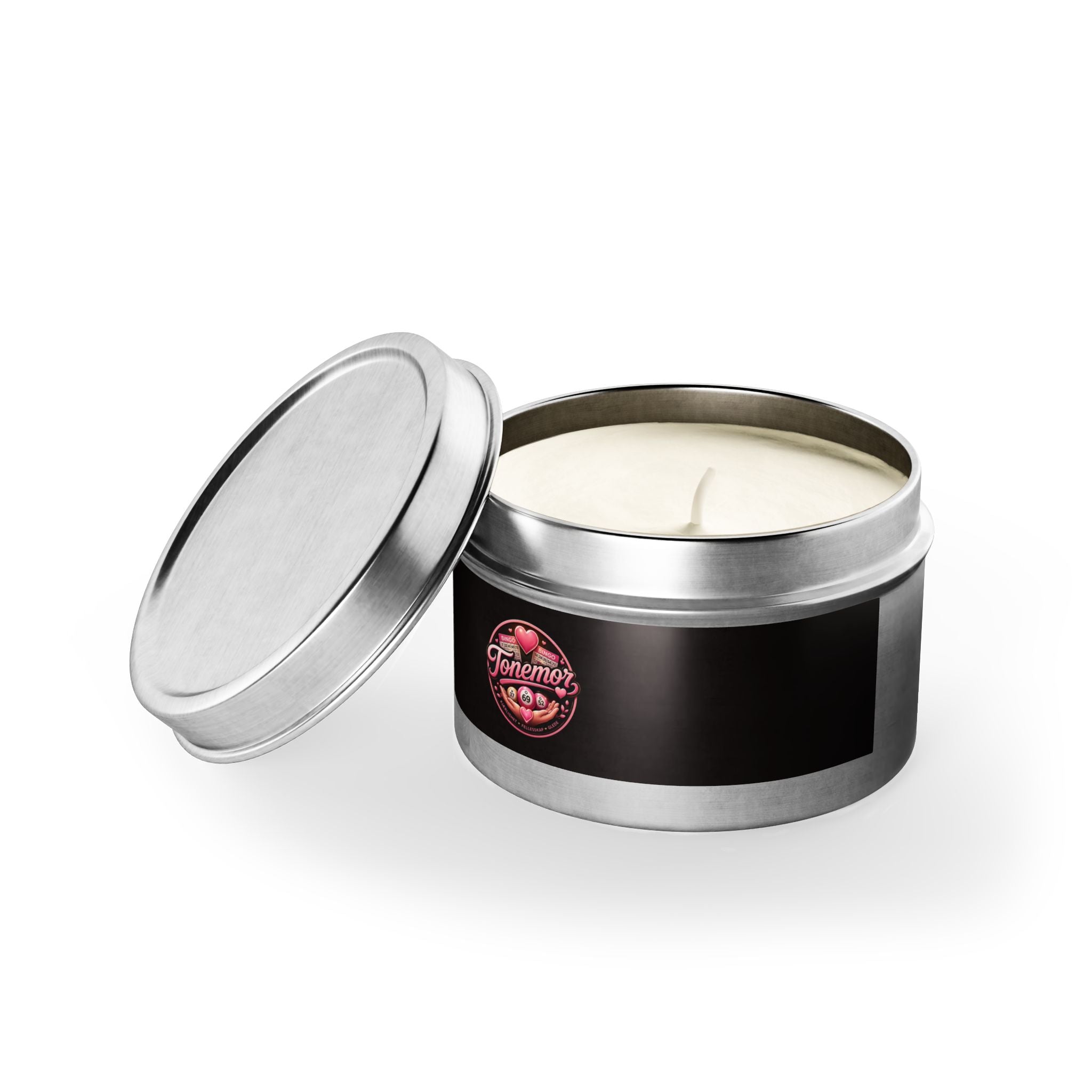 Black Tin Candle — Tonemo’s Romantic Rose Scented Travel Candle