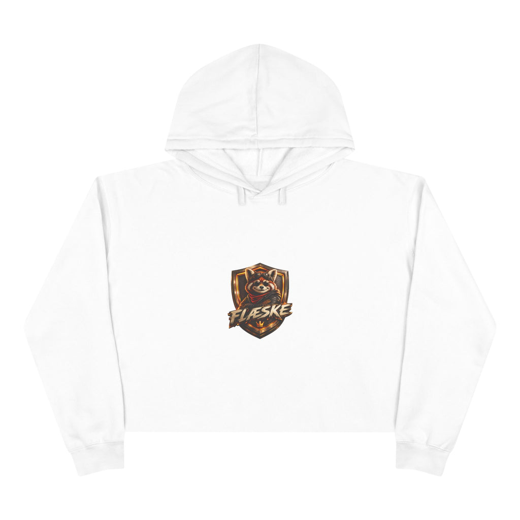 Raccoon Shield Crop Hoodie — Flaeske Gamer Logo Cropped Hoodie