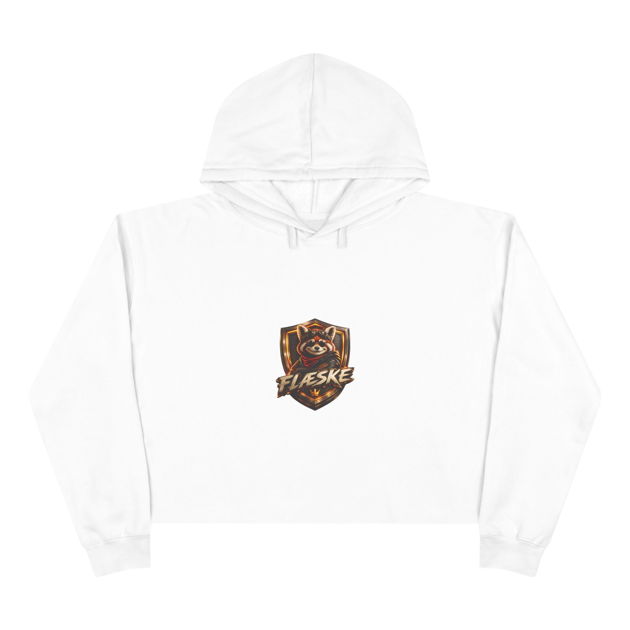 Raccoon Shield Crop Hoodie — Flaeske Gamer Logo Cropped Hoodie