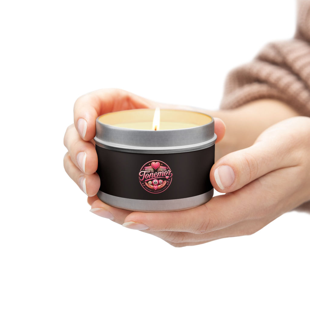 Black Tin Candle — Tonemo’s Romantic Rose Scented Travel Candle