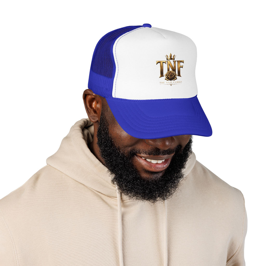 TNF Gold Rose Trucker Hat — The Dark Family Logo Foam Cap