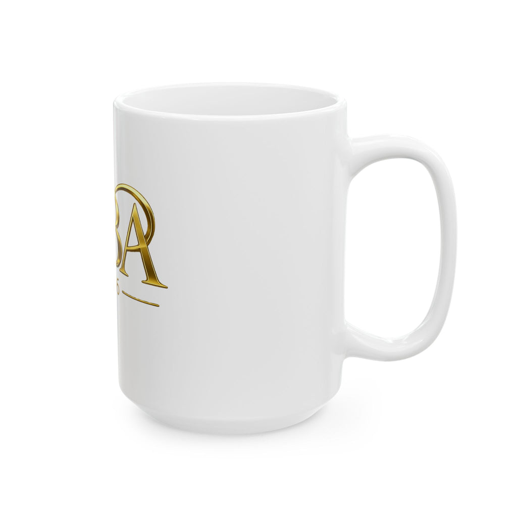MBA 2026 Graduation Mug — Gold Crest Ceramic Coffee Cup (11oz & 15oz)