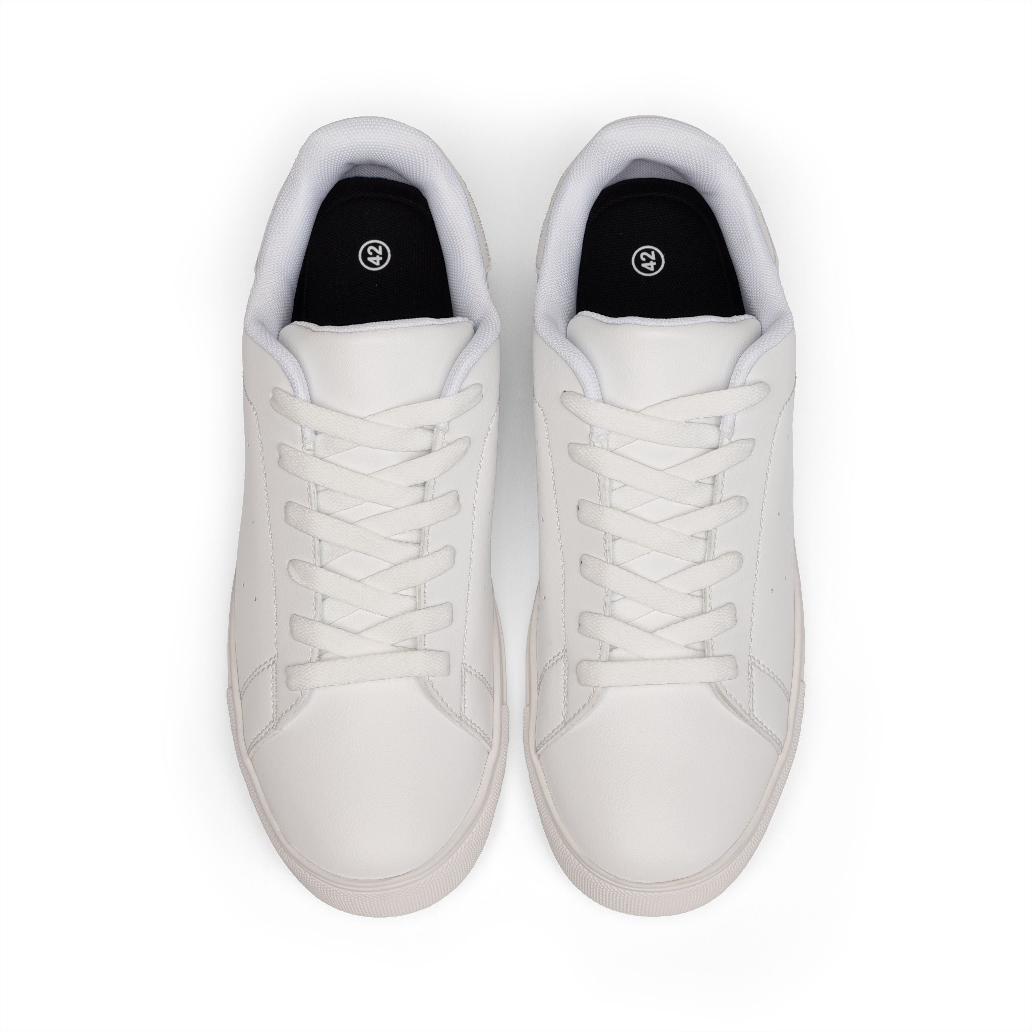 White Leather Low-Top Sneakers — Minimal Casual Men's Shoes