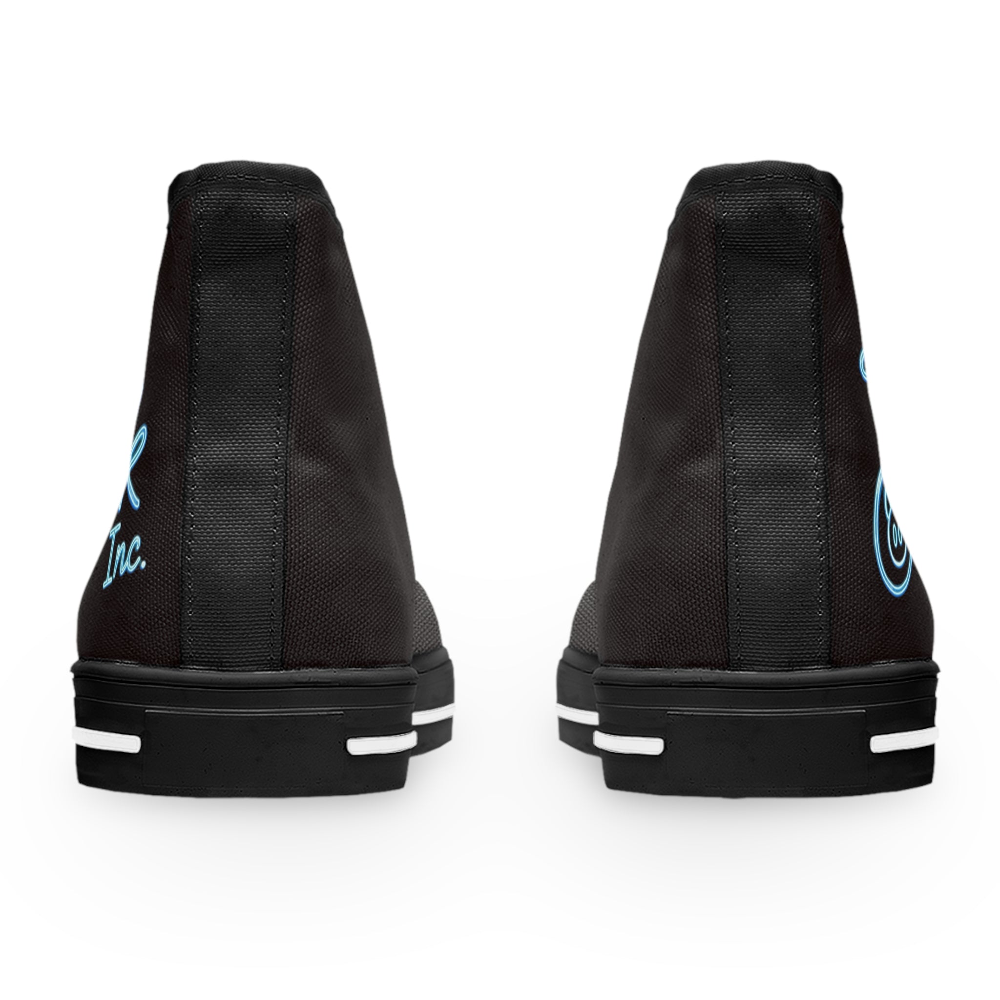 Women's High Top Sneakers — Retro Black Canvas with 'Team Pink Inc.' Script