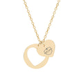 NLC Heart Cutout Necklace — Personalized Double Pendant in Silver or Rose Gold