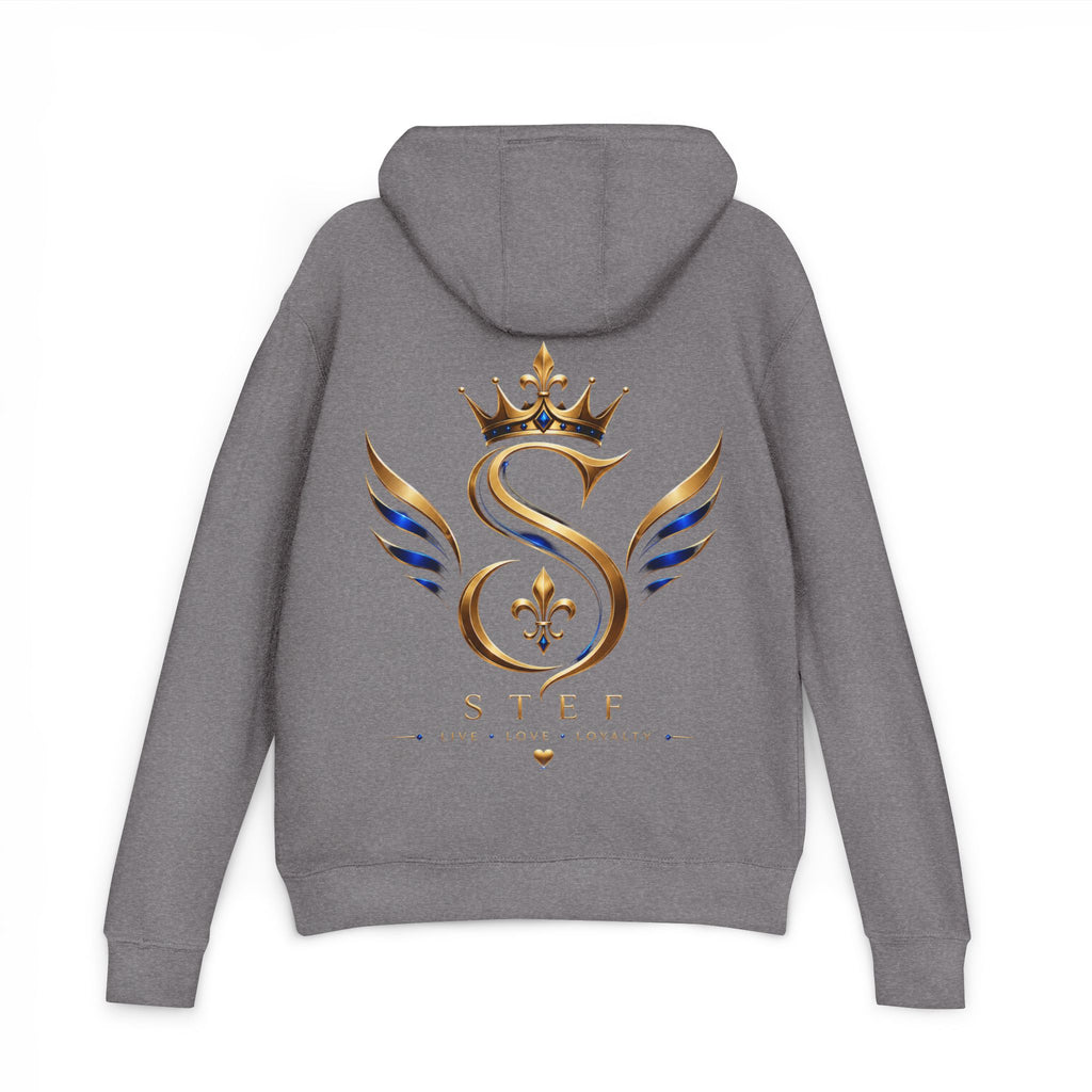 Crown S Wings Hoodie — Gold Fleur-de-Lis Logo French Terry Sweatshirt