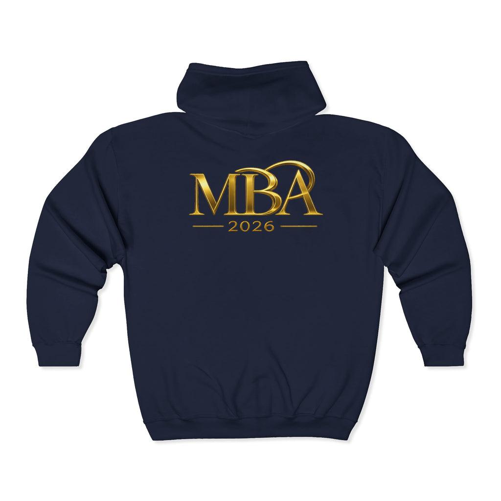 MBA 2026 Gold Logo Zip Hoodie