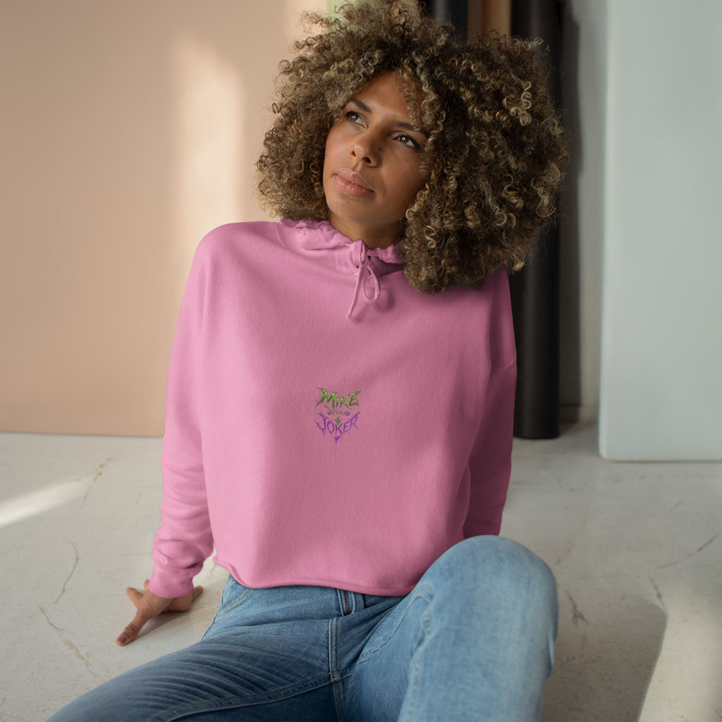Crop Hoodie — 'Mixe Joker' Minimal Front / Bold Back Graphic Cropped Hoodie