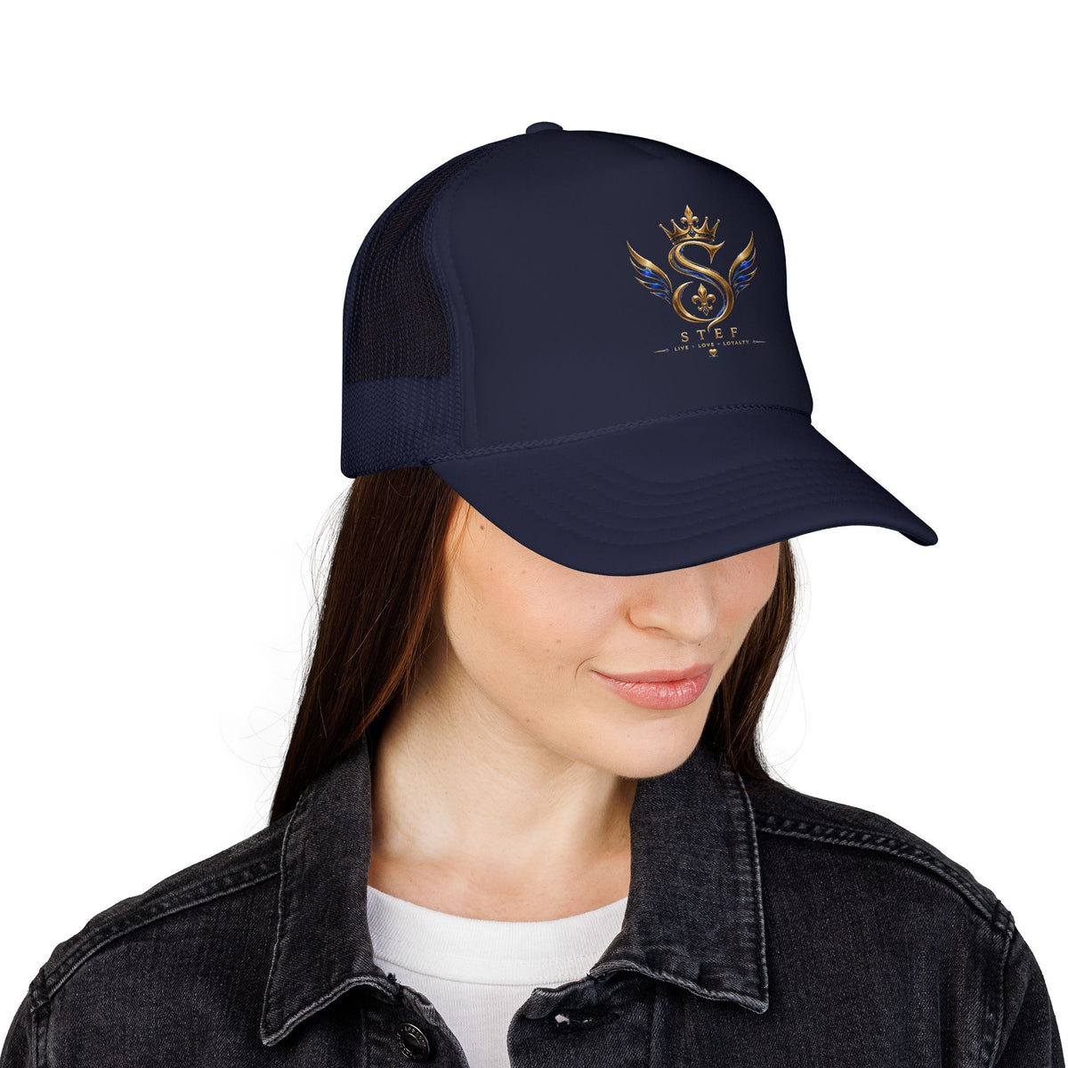 Embroidered Royal S Crest Trucker Hat – Gold Crown & Wings Foam Cap