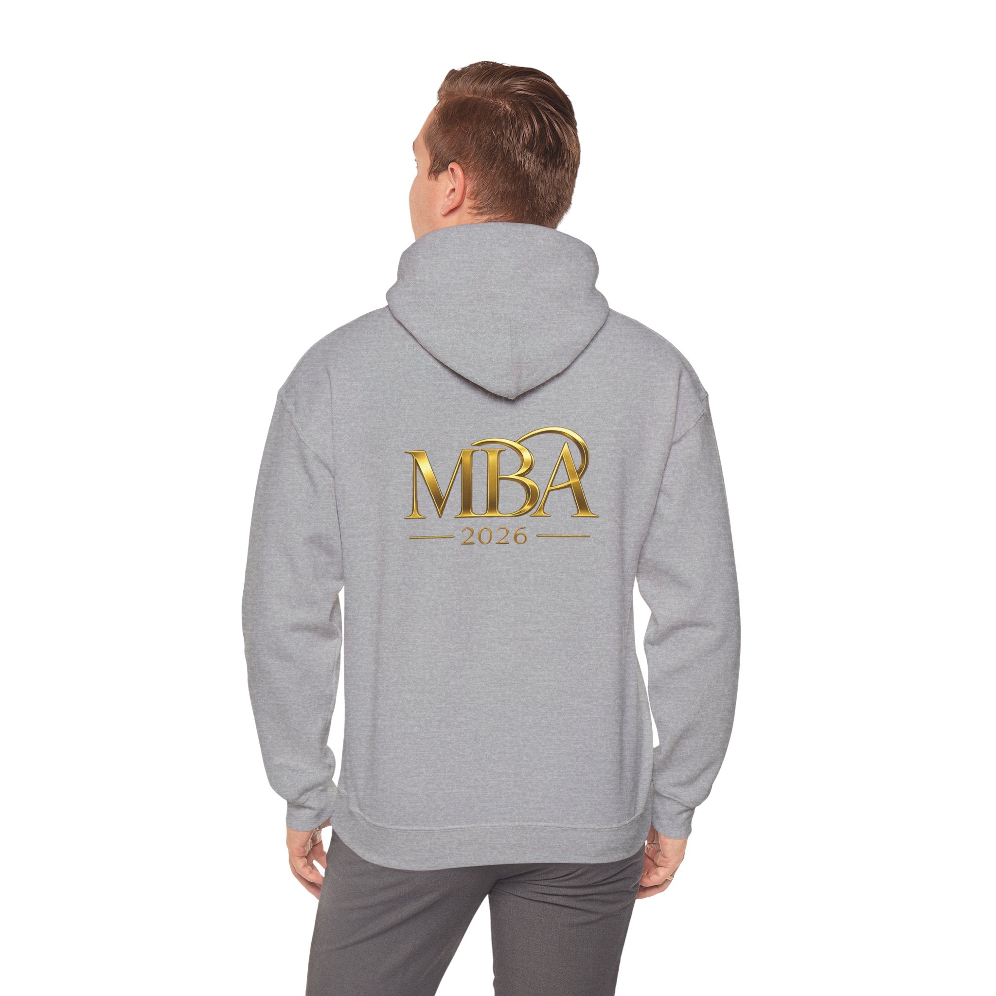 MBA 2026 Gold Logo Hoodie — Graduation/Alumni Commemorative Sweatshirt