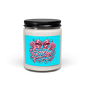 Personalized 9oz Soy Candle — "Emelie" Pink Bow & Candy Floral Design