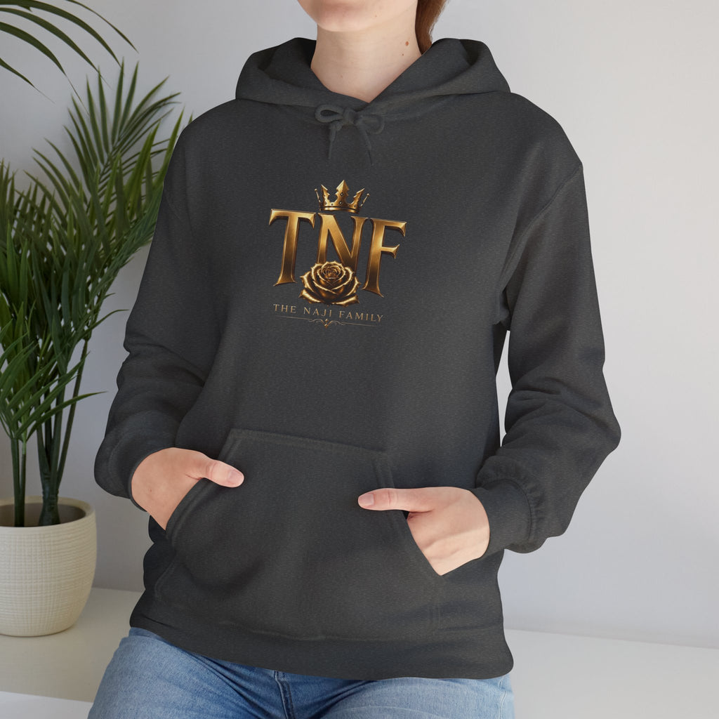 TNF Gold Rose Hoodie — Elegant Crown Logo Pullover