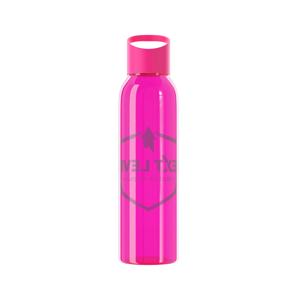 Sky Water Bottle — Clear Bottle with Gradient Arrow Logo (Next Level Creator Agency)