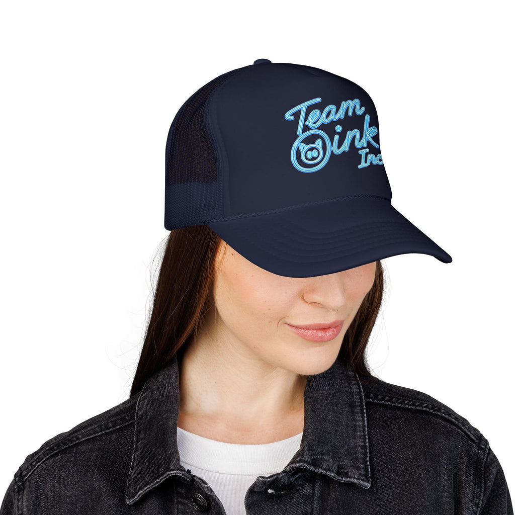 Team Oink Inc. Trucker Hat — Retro Embroidered Foam Cap