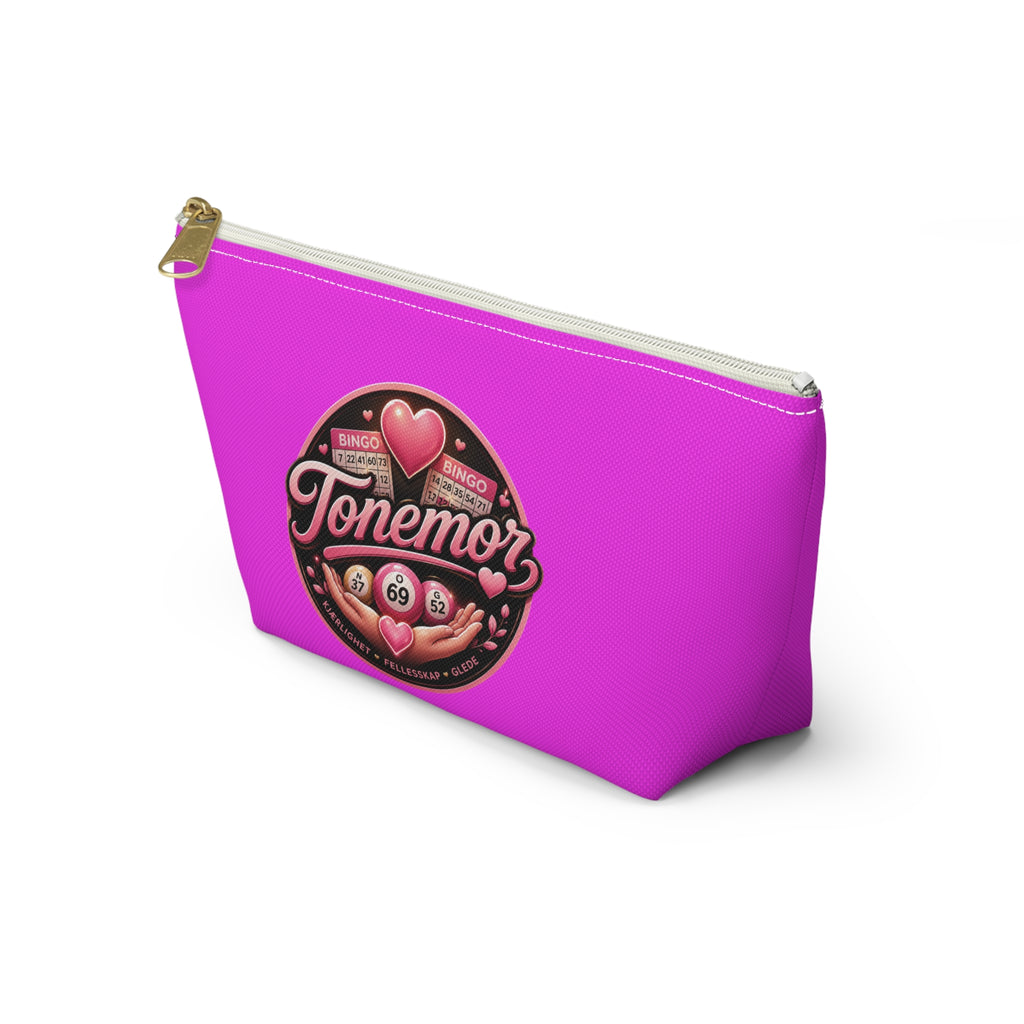 Pink Tonemor Bingo Accessory Pouch — T-Bottom Cosmetic Bag