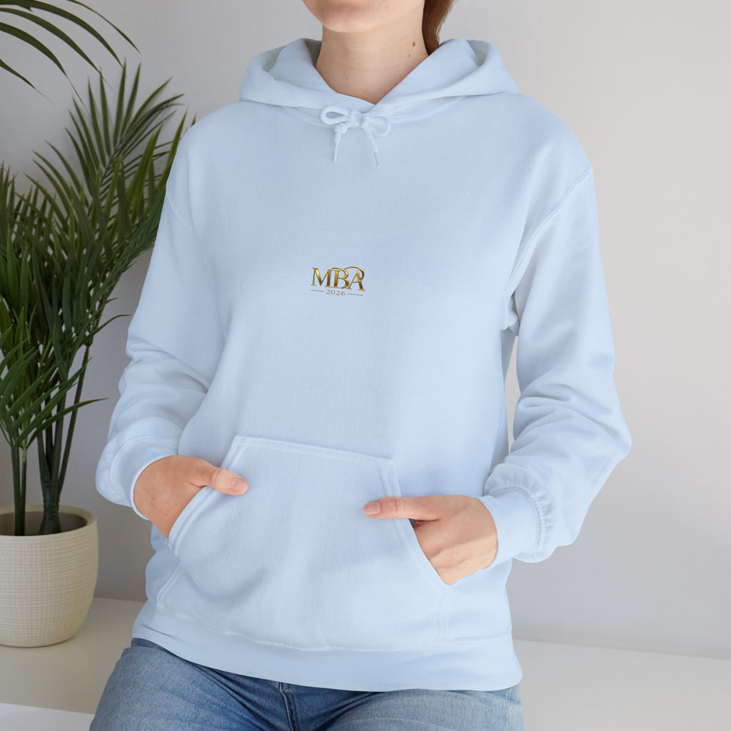 MBA 2026 Gold Logo Hoodie — Graduation/Alumni Commemorative Sweatshirt