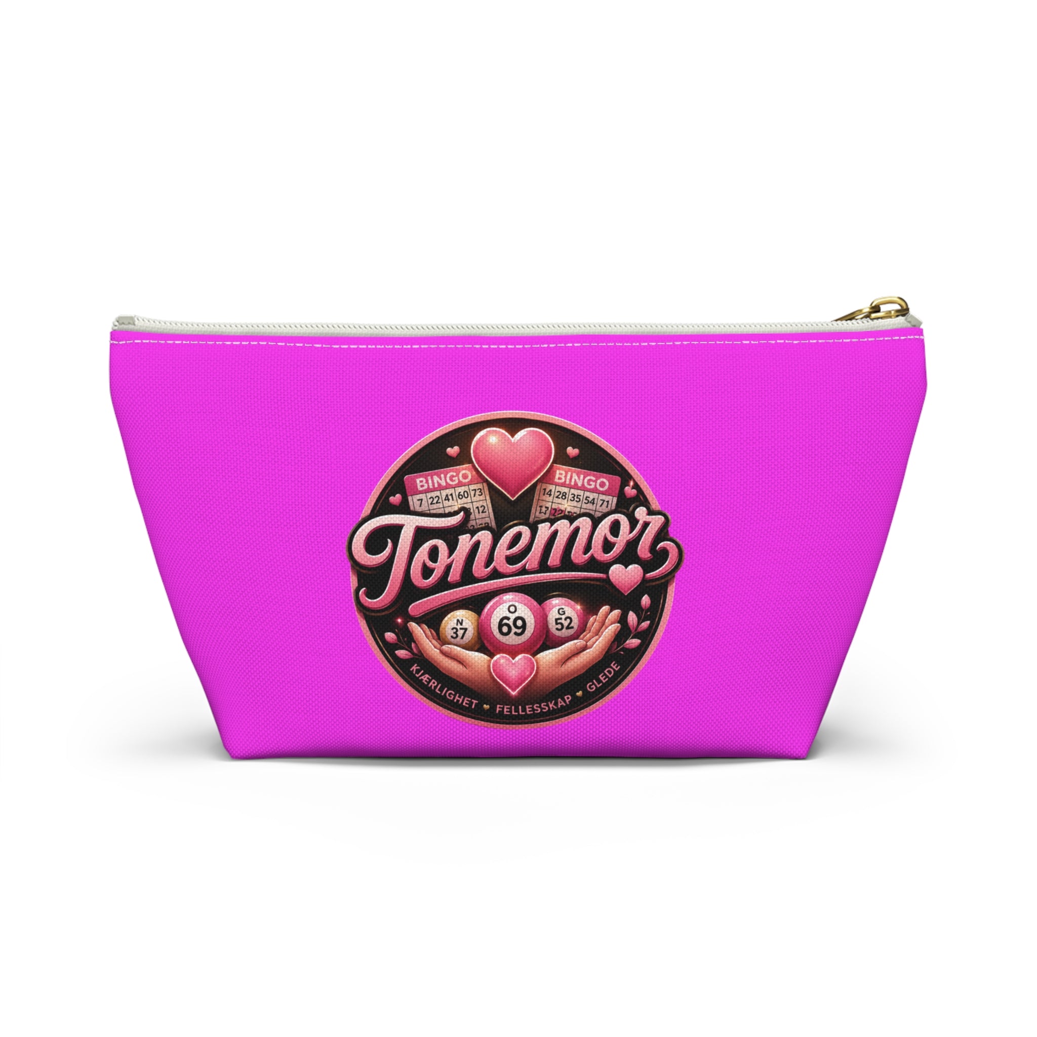 Pink Tonemor Bingo Accessory Pouch — T-Bottom Cosmetic Bag