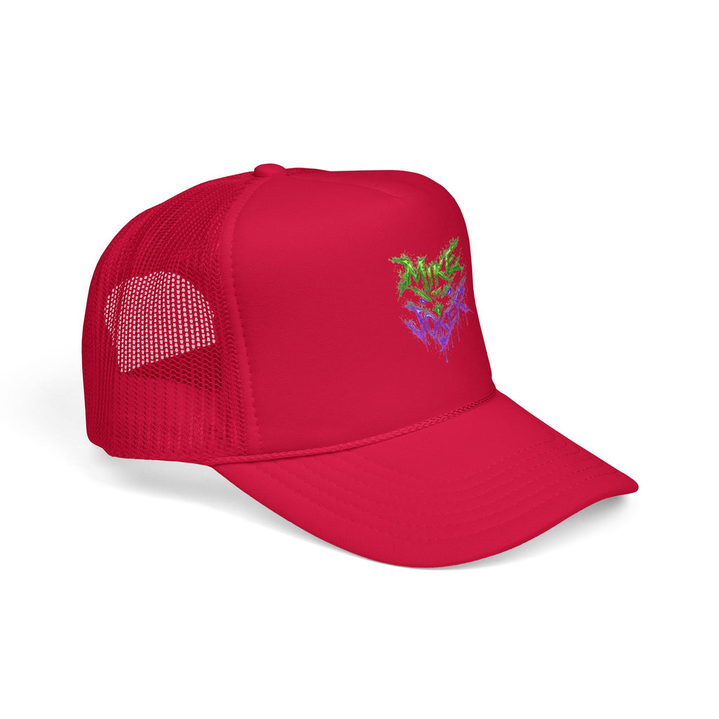 Trucker Hat with Neon Grunge Heart Logo