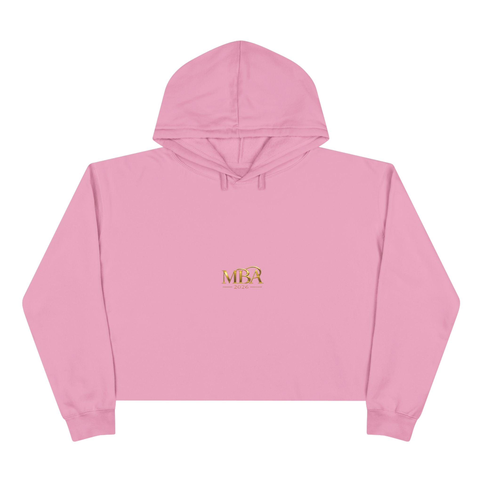 Cropped Hoodie — Gold 'MBA 2026' Minimal Logo