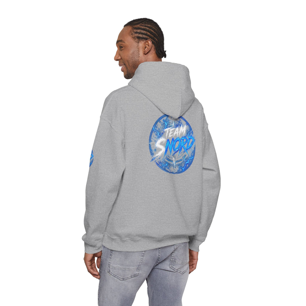 Nord Globe Hoodie — Blue Vintage Graphic Hooded Sweatshirt