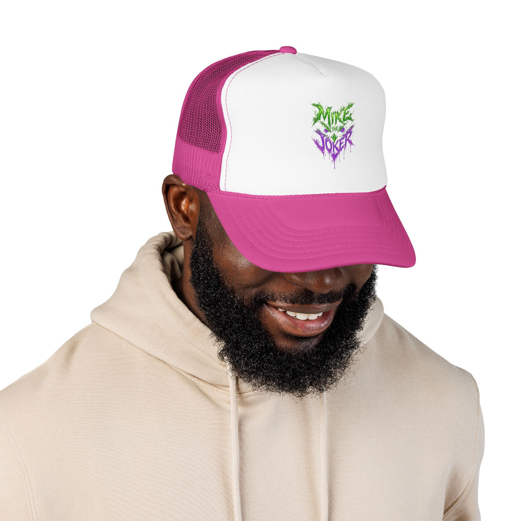Trucker Hat with Neon Grunge Heart Logo