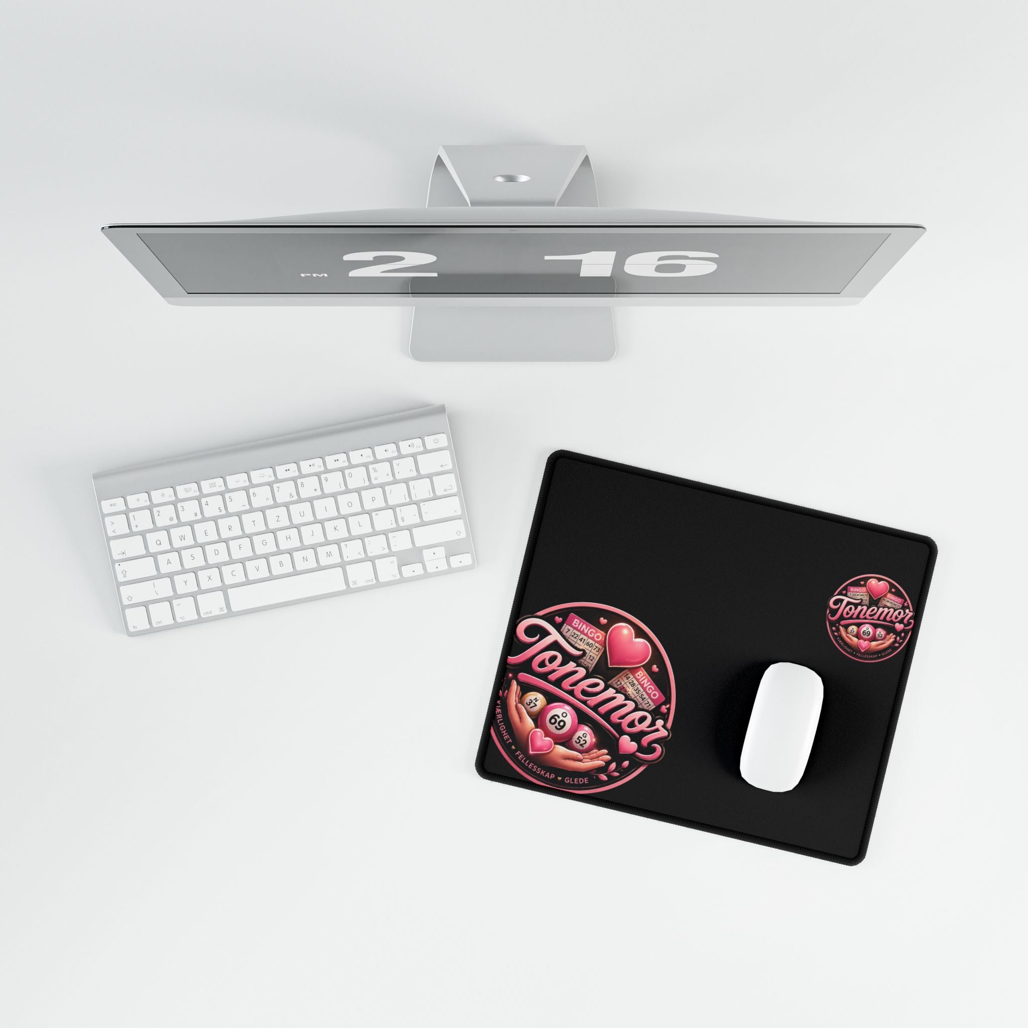 Tonemor Bingo Desk Mat — Pink Heart Gaming & Office Mousepad