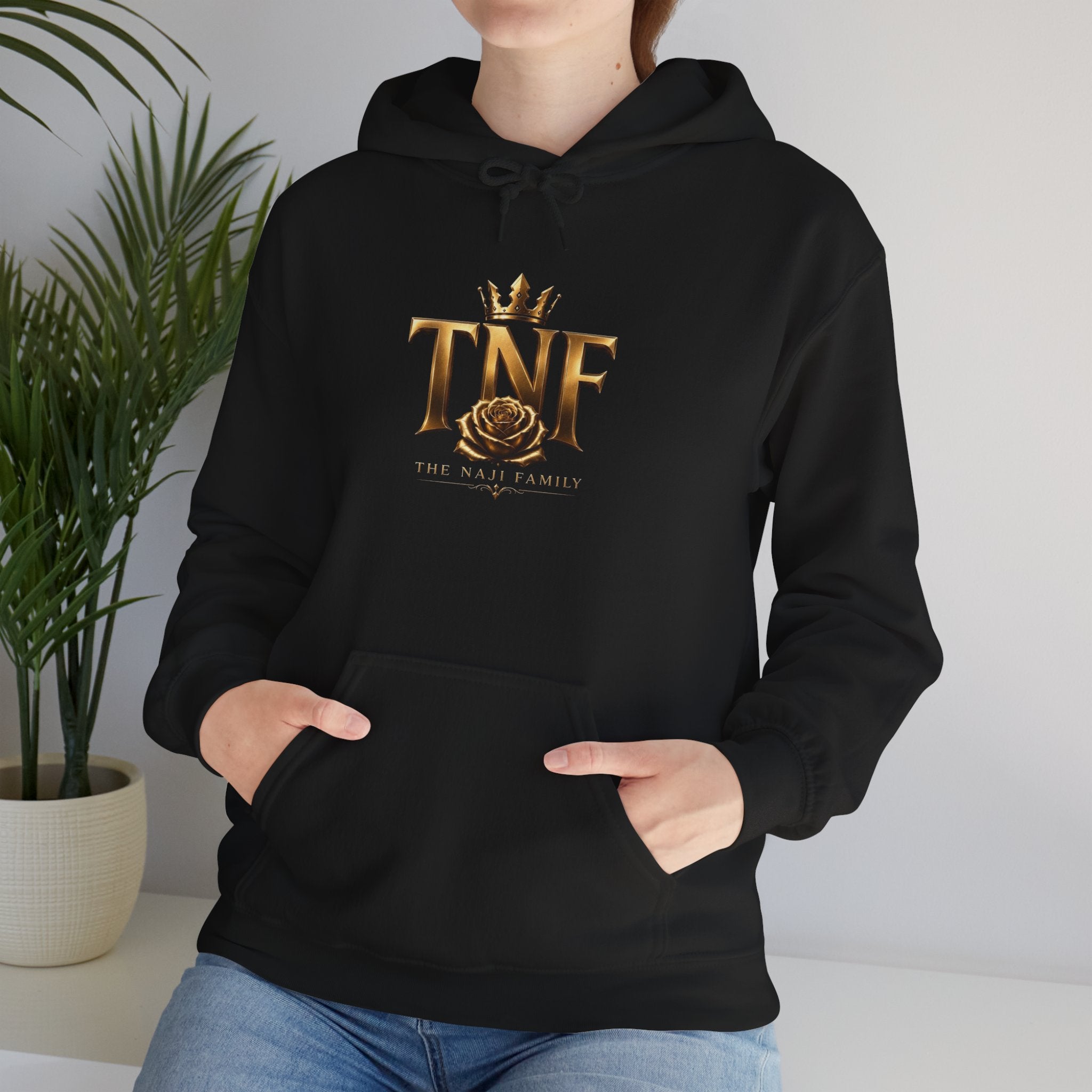 TNF Gold Rose Hoodie — Elegant Crown Logo Pullover
