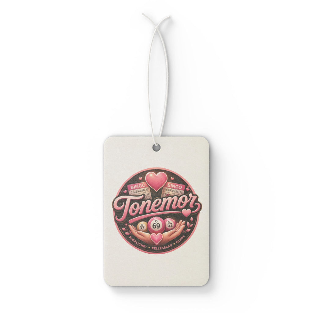 Car Air Freshener — Vintage Pink "Tonemoz" Heart Badge Scented Ornament