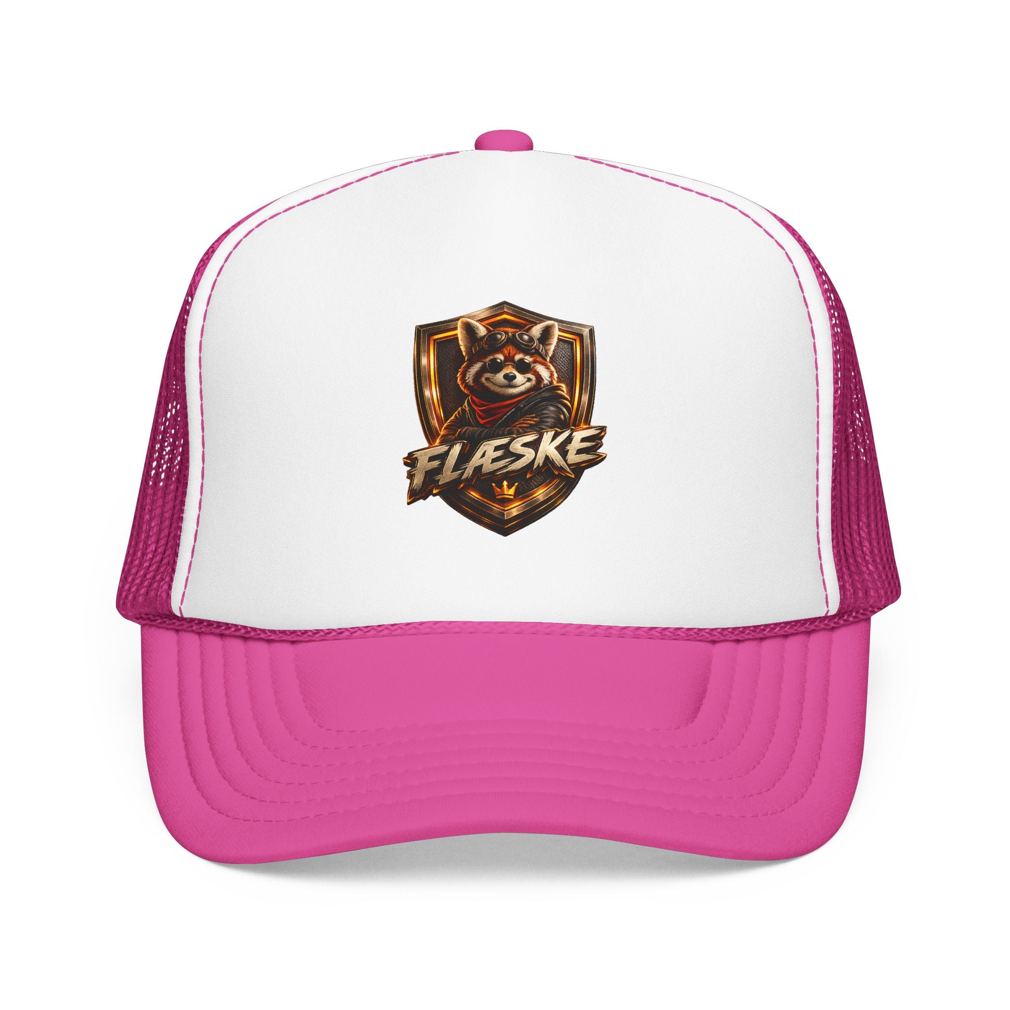 Ember Raccoon Shield Trucker Hat
