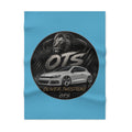 Custom OTS Lion & Car Baby Blanket - Soft Fleece Blue