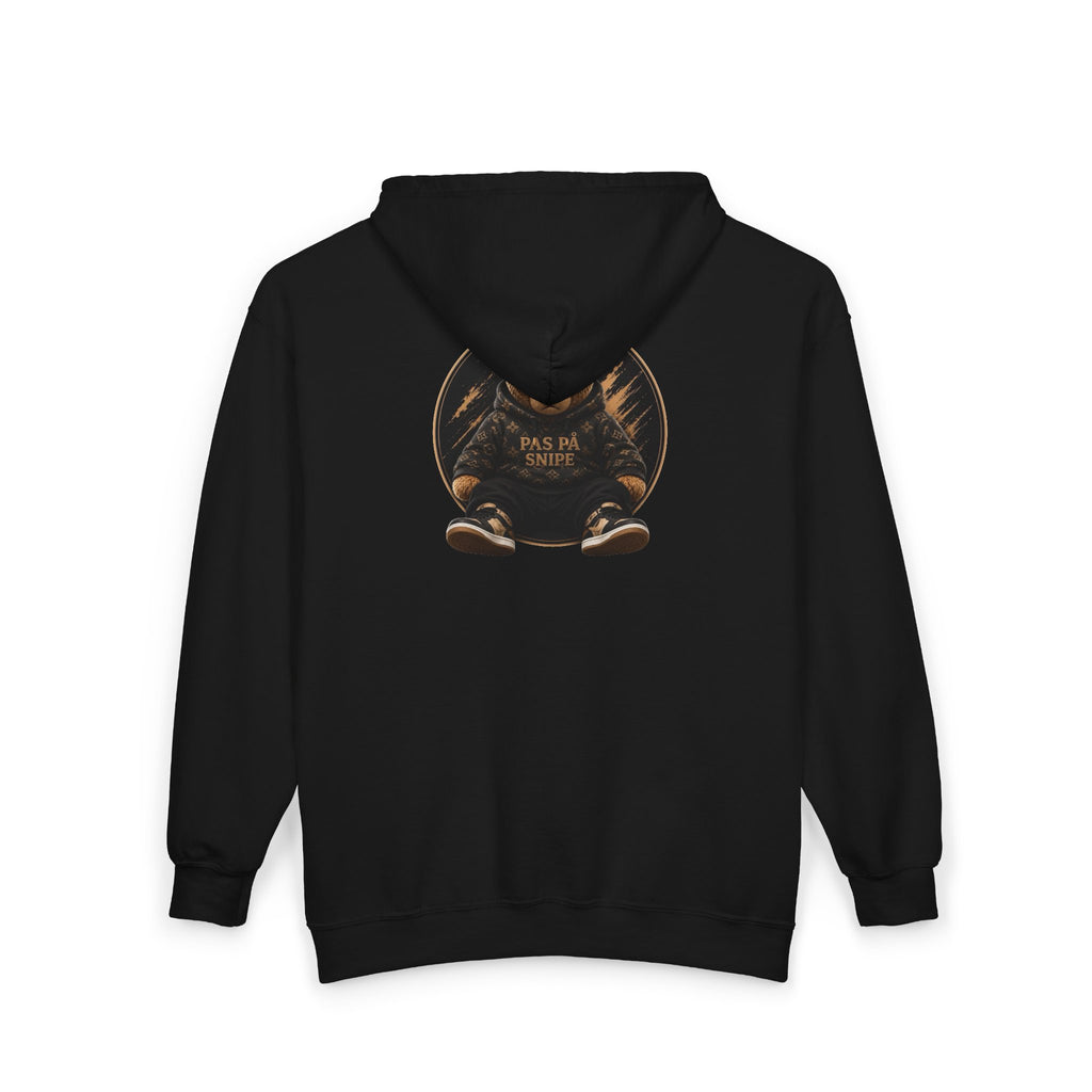 Bear Protector Zip Hoodie — 'Pas de Venin' Vintage Teddy Graphic