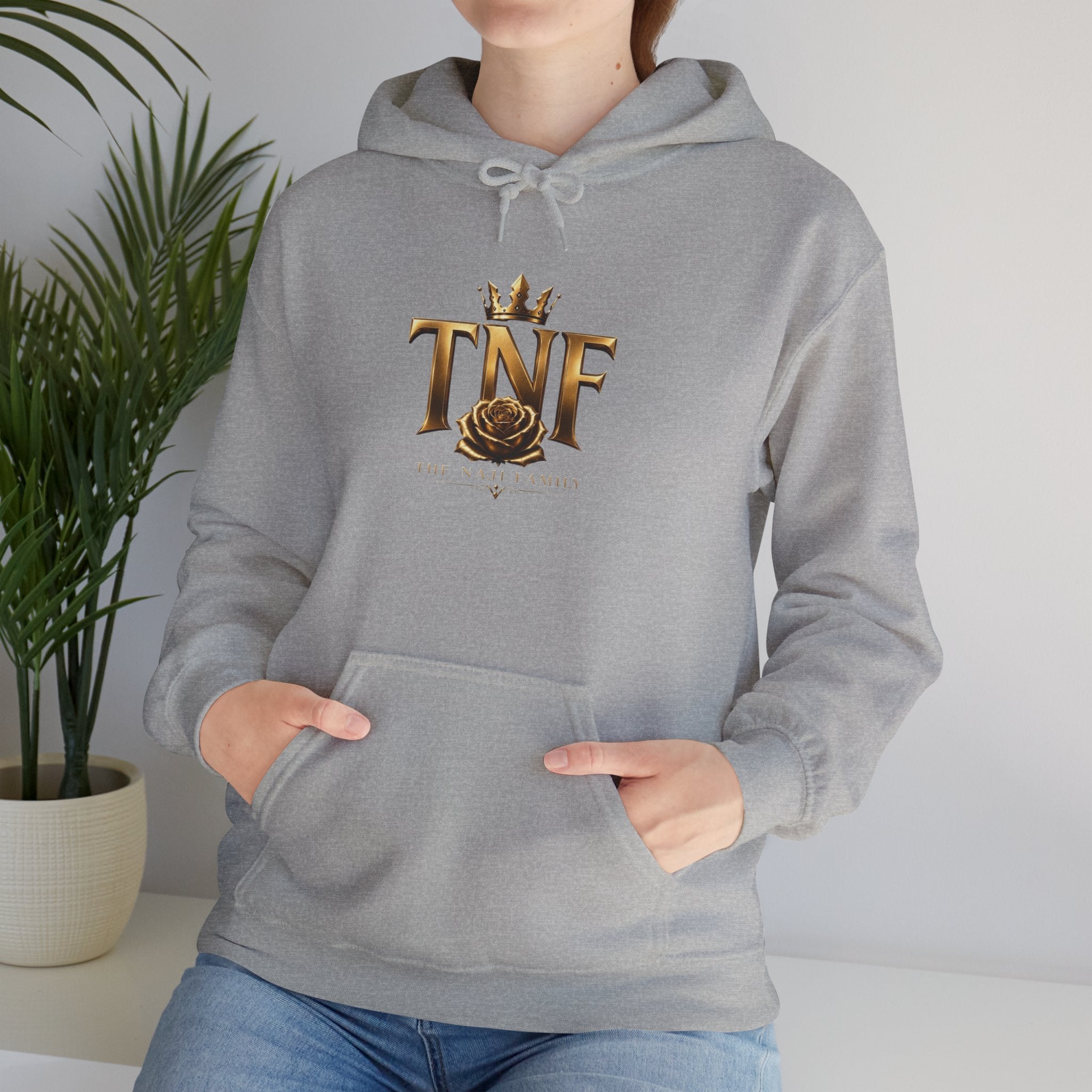TNF Gold Rose Hoodie — Elegant Crown Logo Pullover