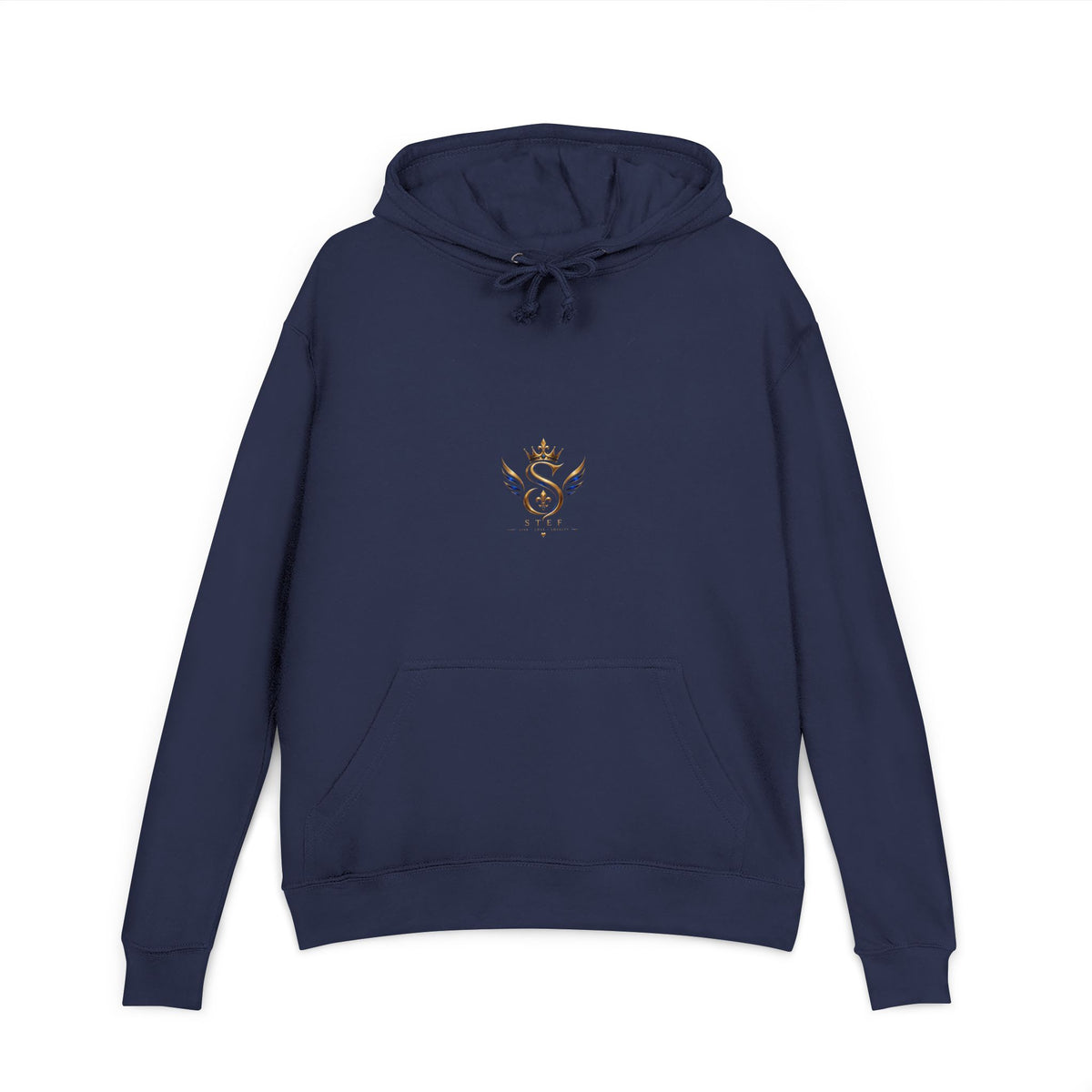 Crown S Wings Hoodie — Gold Fleur-de-Lis Logo French Terry Sweatshirt