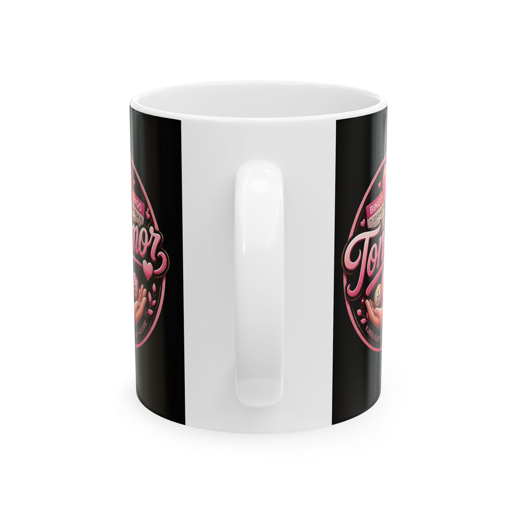 Bingo Tonemor Ceramic Mug — Pink Heart Bingo Lover Gift (11oz/15oz)