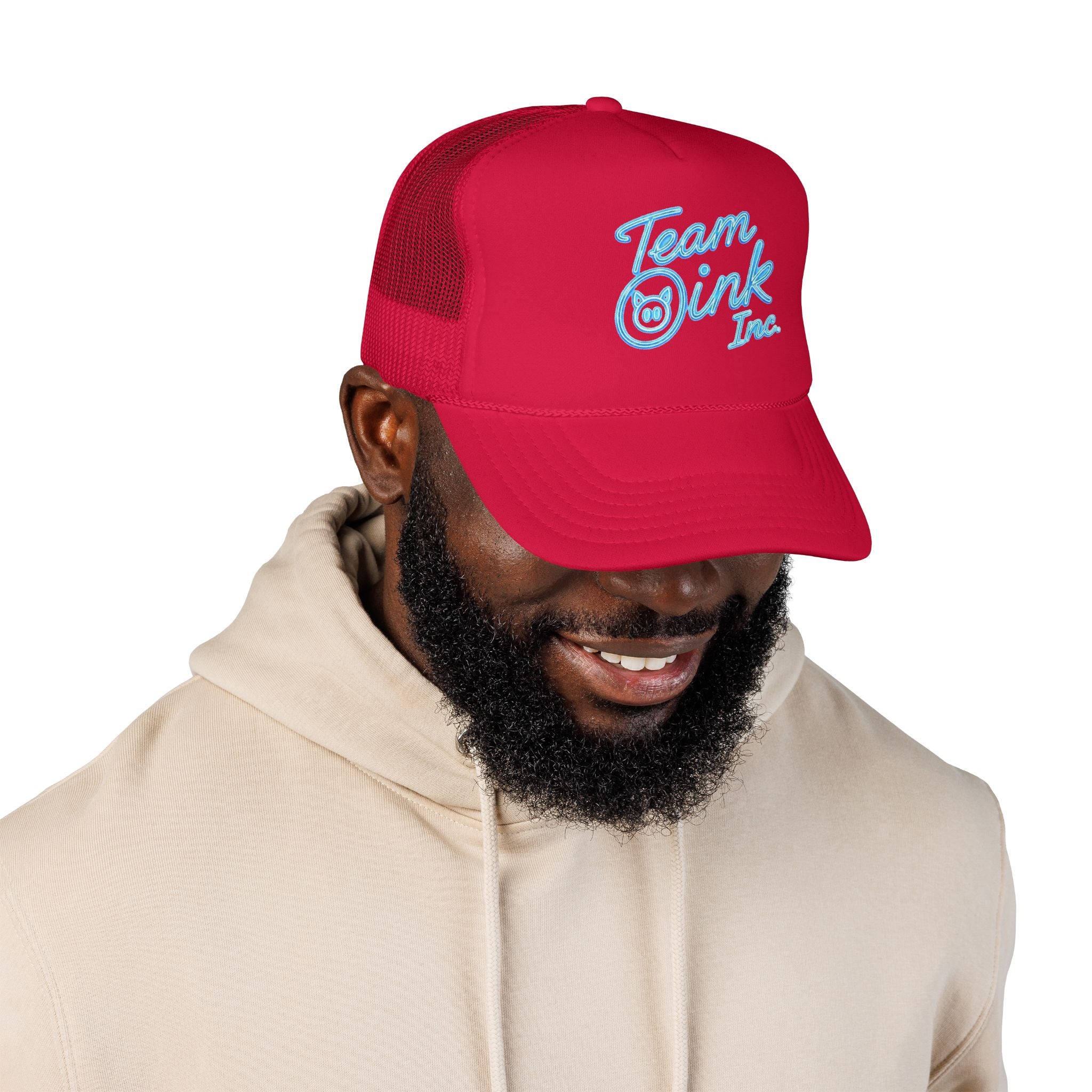 Team Oink Inc. Trucker Hat — Retro Embroidered Foam Cap