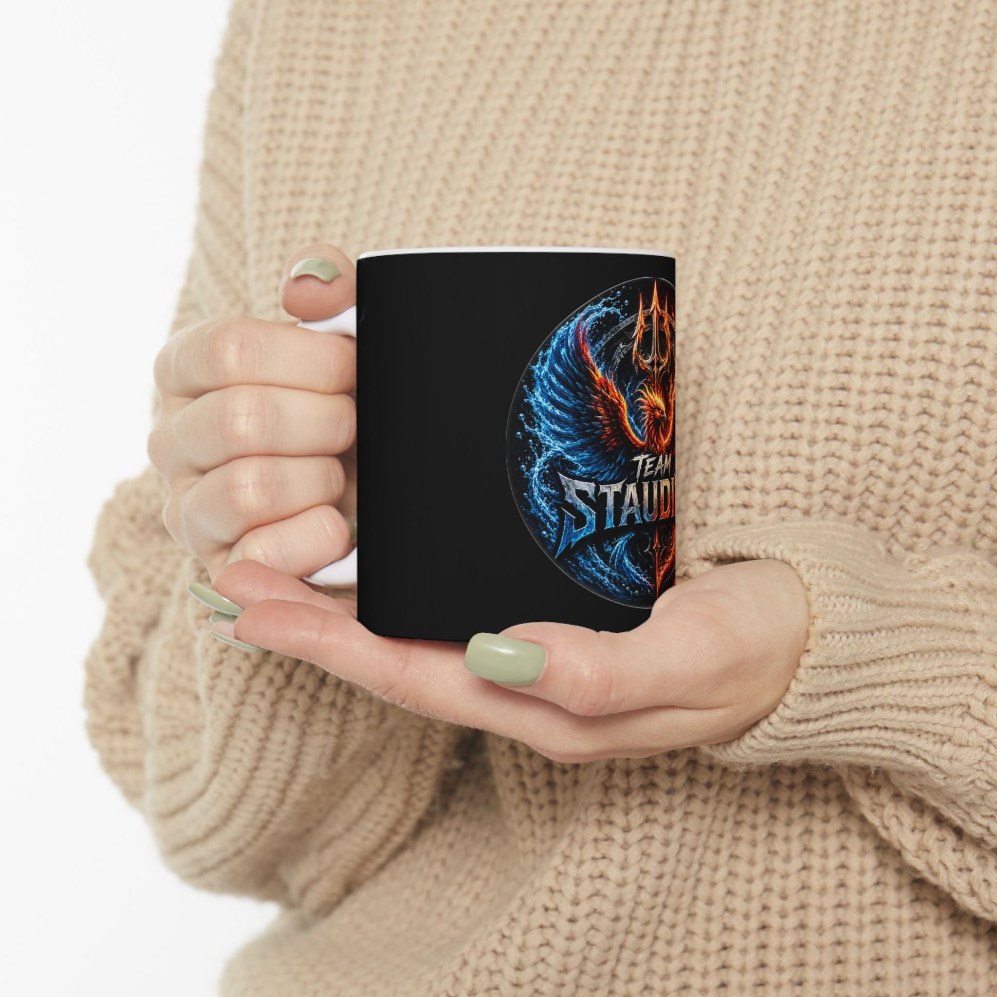 Team Stauding Phoenix Trident Ceramic Mug — Fire & Ice Gaming Coffee Cup (11oz, 15oz)