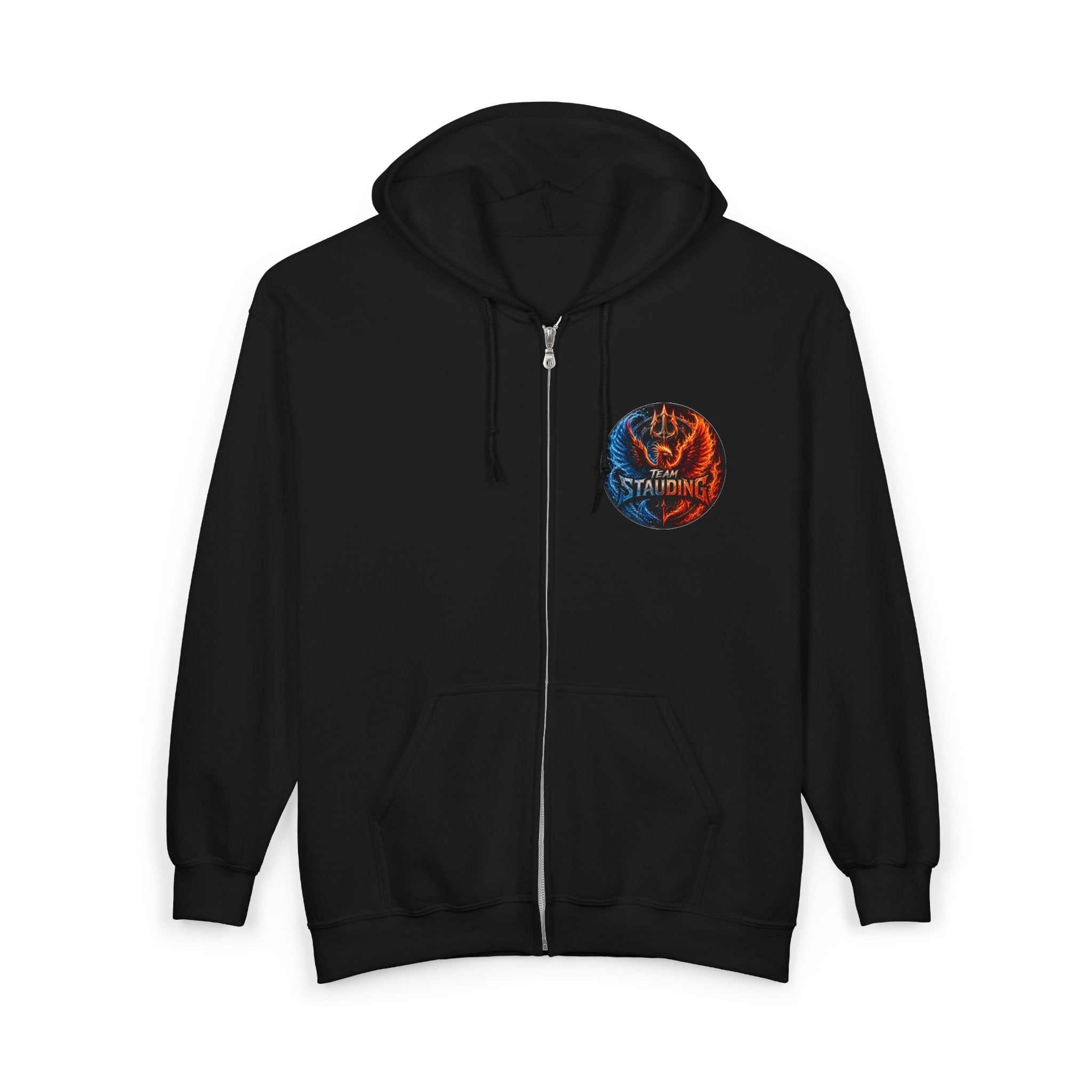 Team Standing Fire & Ice Full-Zip Hoodie — Mythic Trident Graphic