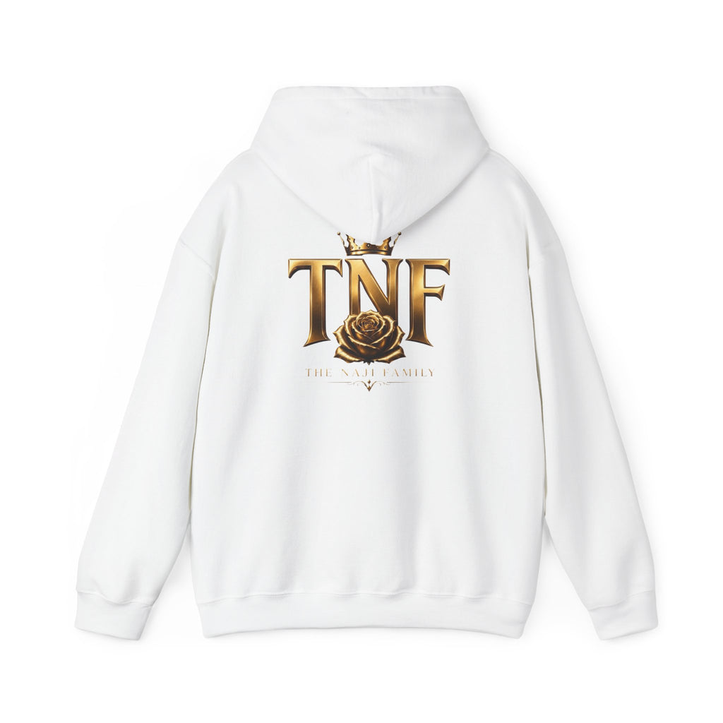 TNF Gold Rose Hoodie — Elegant Crown Logo Pullover
