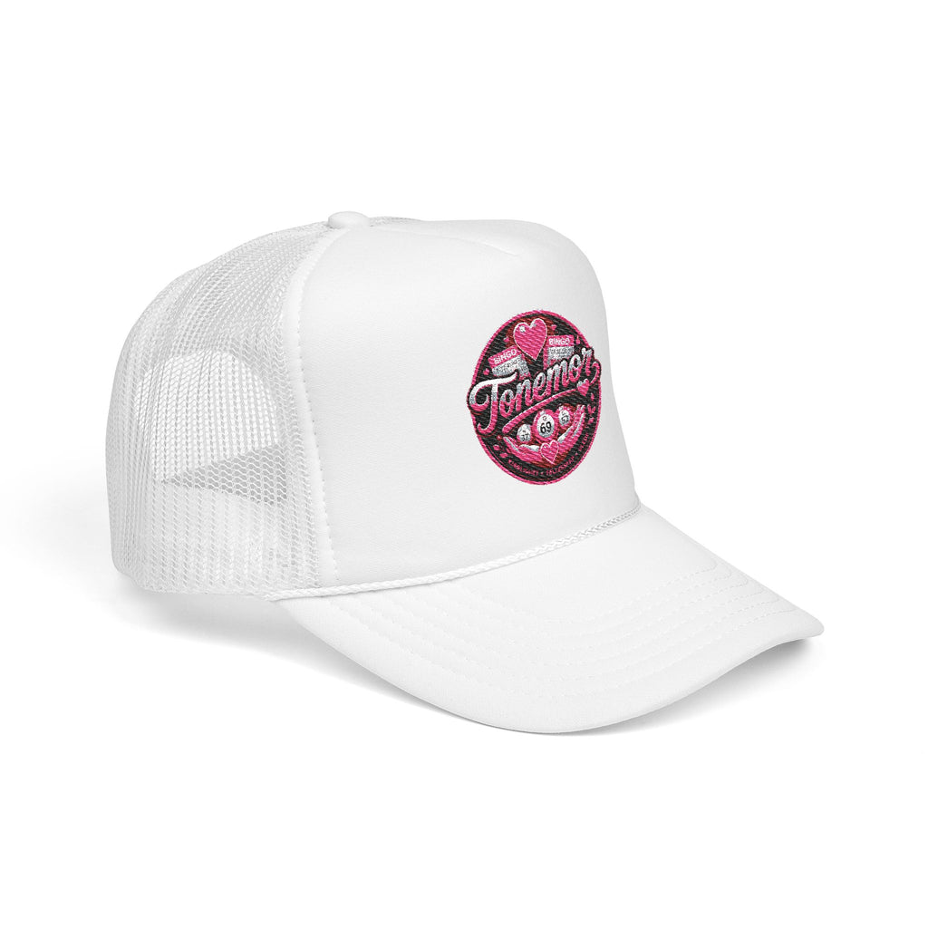 Foam Trucker Hat — Pink Glitter "Tenerme" Heart Patch Cap