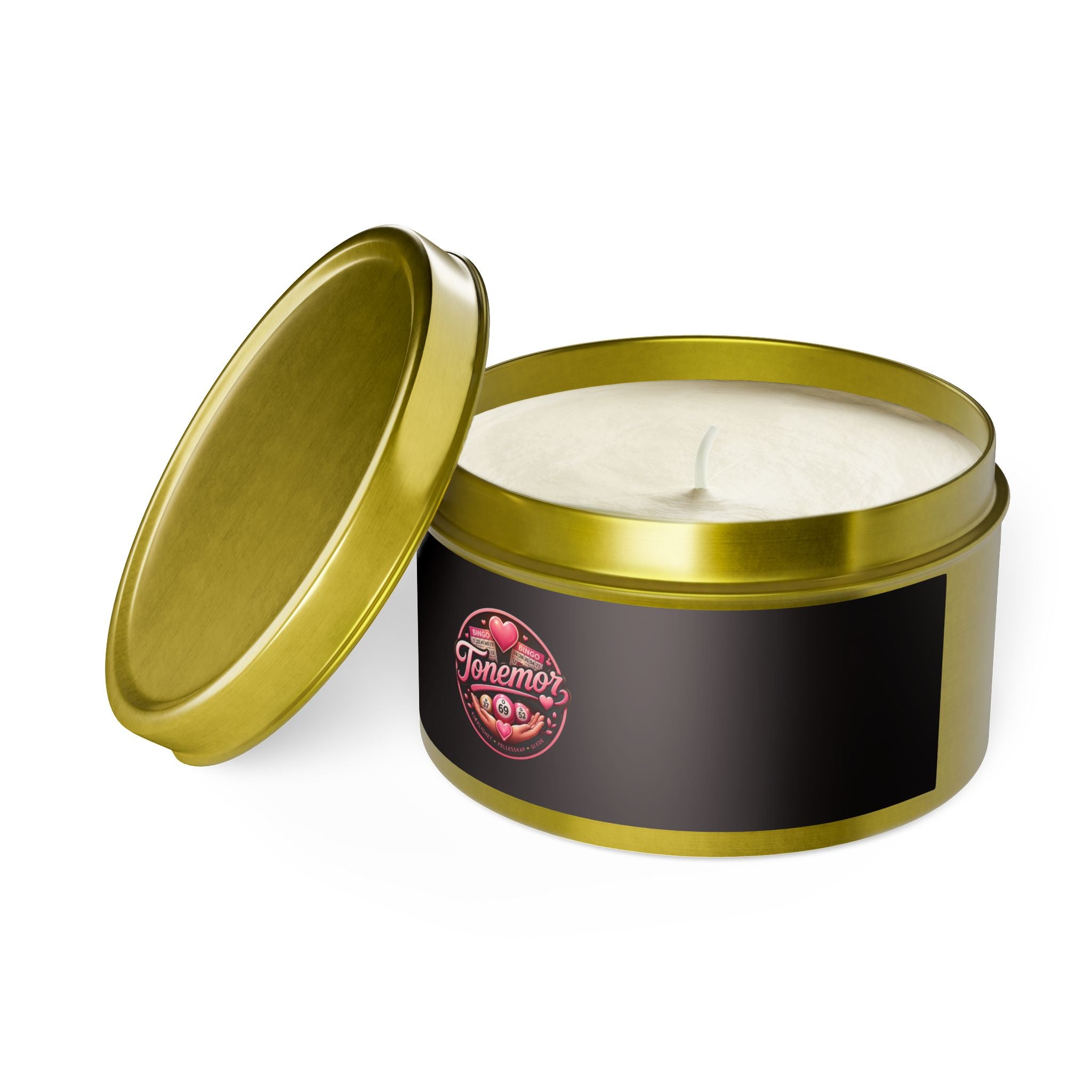 Black Tin Candle — Tonemo’s Romantic Rose Scented Travel Candle