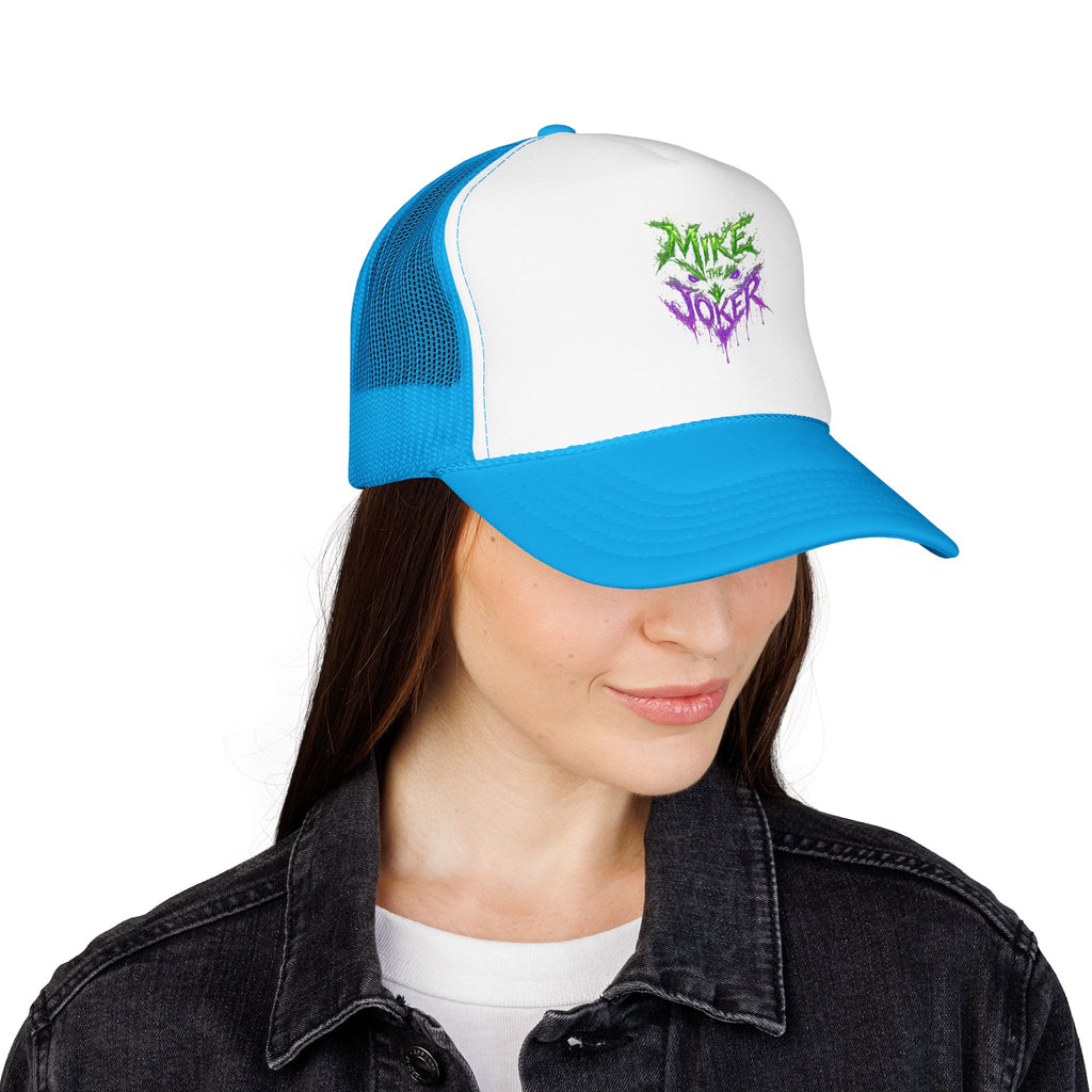 Trucker Hat with Neon Grunge Heart Logo