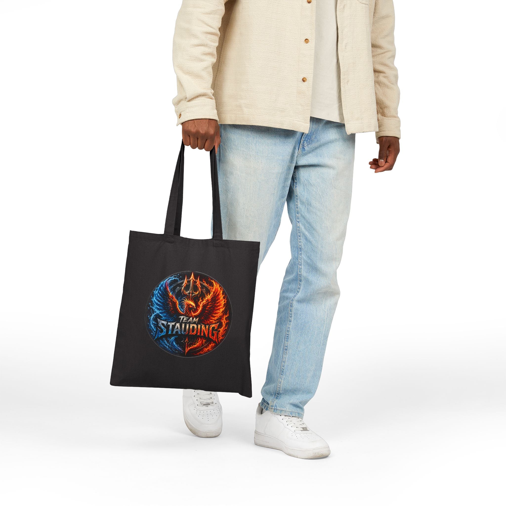 Tote Bag Team Stauding Phoenix & Trident Circle Design