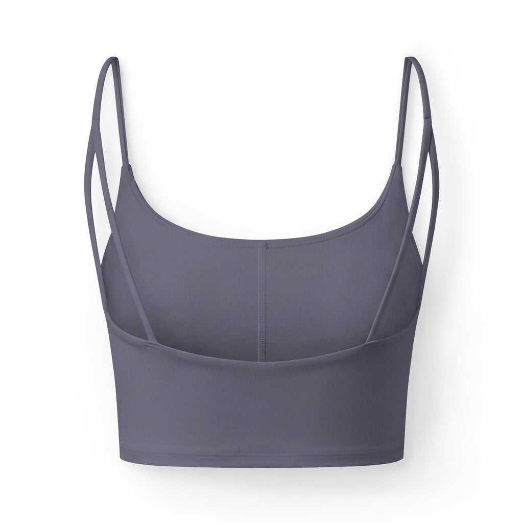 Bear Pocket Luxe Bra — Women's Cropped Strappy Bralette with Tiny Bear Graphic