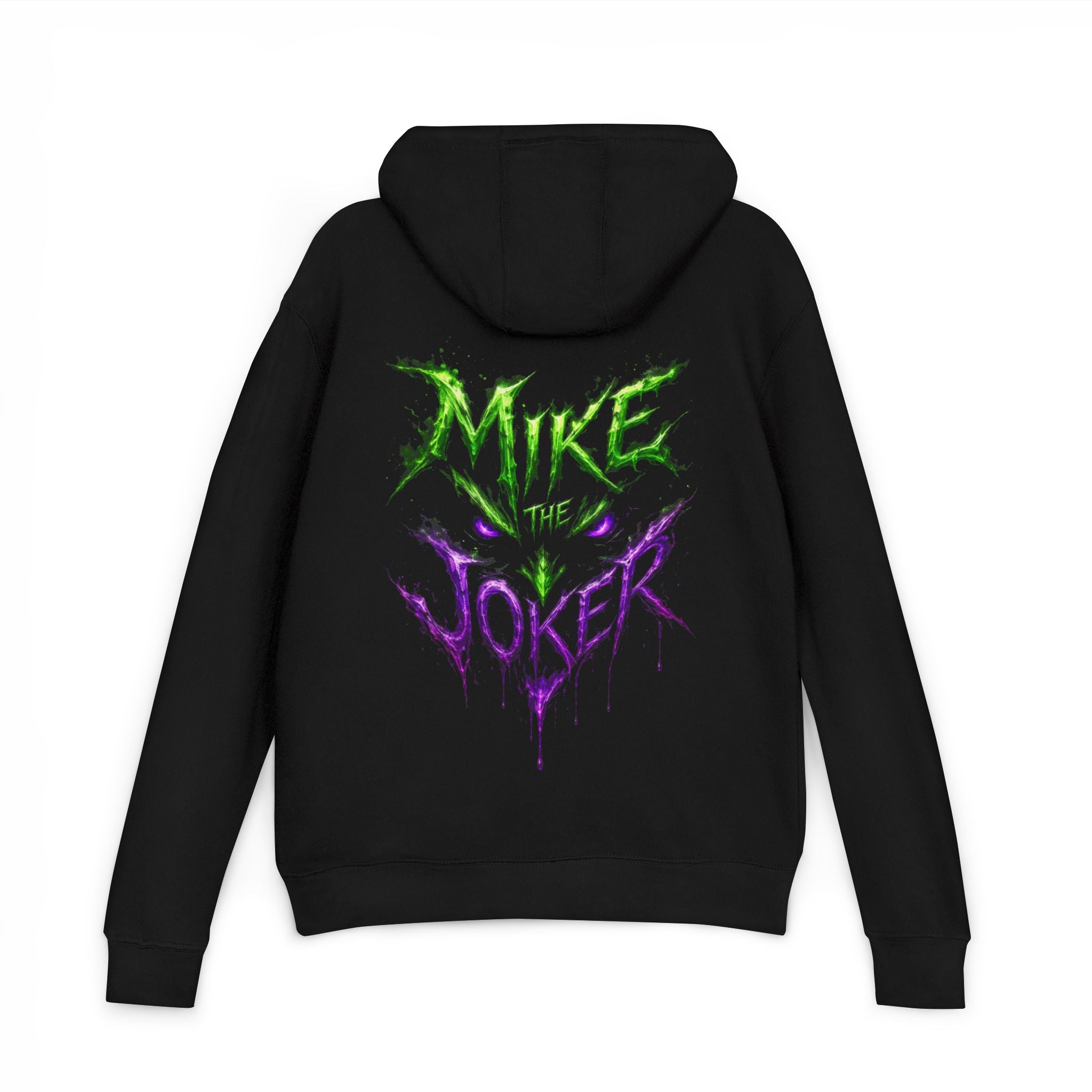 Joker Graphic Hoodie — "Mike the Joker" Neon Green & Purple Streetwear