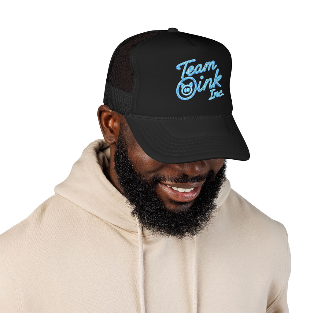 Team Oink Inc. Trucker Hat — Retro Embroidered Foam Cap