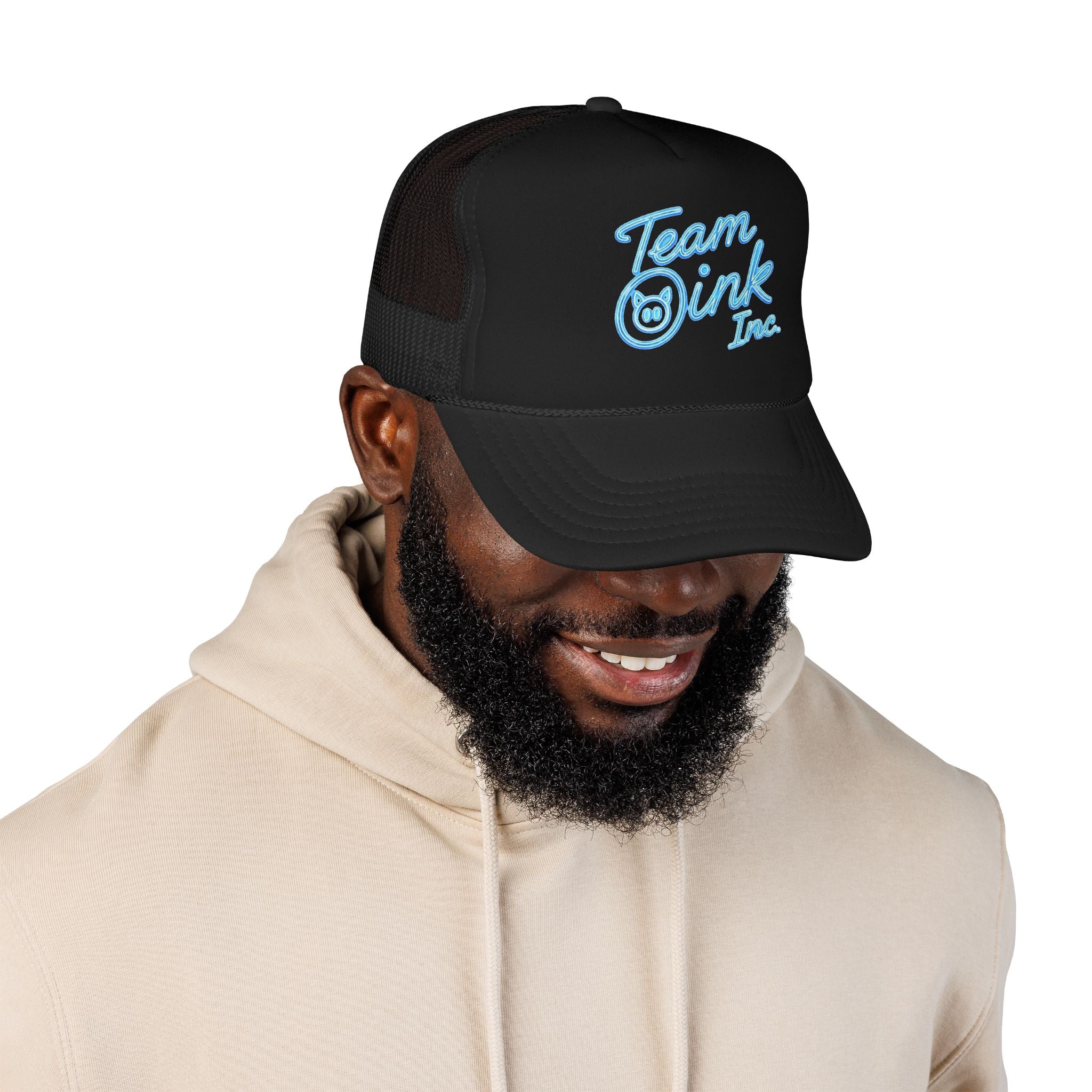 Team Oink Inc. Trucker Hat — Retro Embroidered Foam Cap